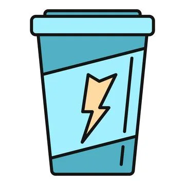 Energy drink cup with lightning bolt icon Stock Illustration