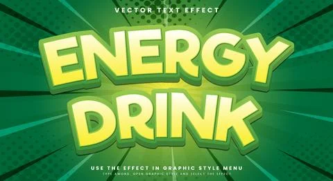 Energy Drink editable Text effect template Stock Illustration