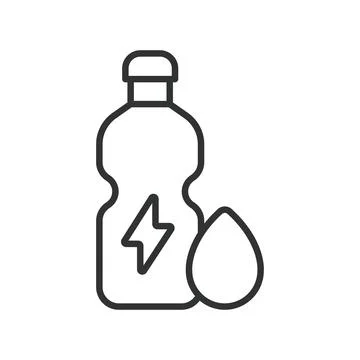 Energy drink hydration icon in line design. energy, drink, bottle, hydration Stock Illustration