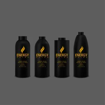 Energy drink set Illustrazione stock