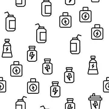 Energy Drink Vector Seamless Pattern Illustrazione stock