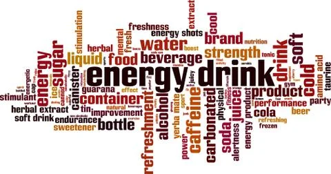 Energy drink word cloud Stock Illustration