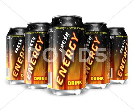 Energy drinks in metal cans Stock Illustration