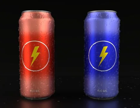 Energy drinks tin cans 스톡 일러스트