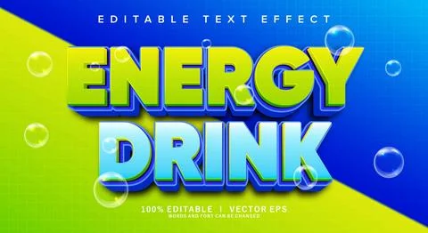 Energy drrink vector text effect with modern style design Stock Illustration