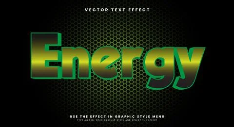 Energy editable Text effect Stock Illustration
