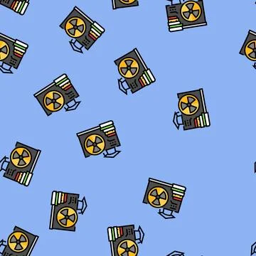 Energy education nuclear vector seamless pattern 스톡 일러스트