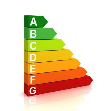 Energy efficiency bar chart concept 3d illustration Ilustración de archivo