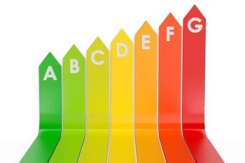 Energy efficiency chart, 3D rendering Stock Illustration