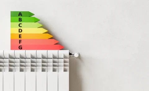 Energy efficiency chart on radiator Stock-Illustration