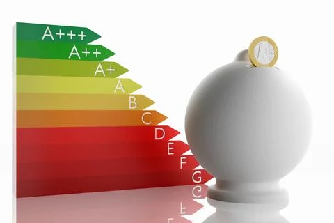 Energy efficiency class. I save money Ilustração Stock