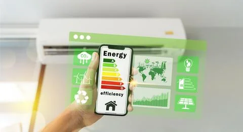 Energy efficiency concept. energy efficient house building rate label audit.. Fotos de archivo