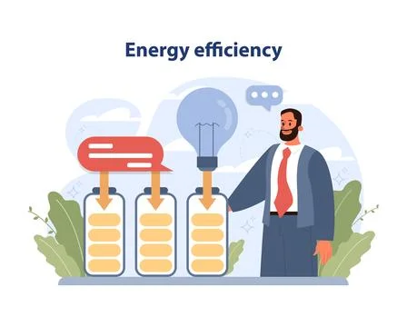 Energy Efficiency concept. Flat vector illustration Stock Illustration