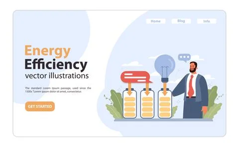 Energy Efficiency concept. Flat vector illustration イラスト素材