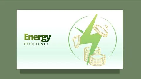 Energy efficiency concept. lignthing icon and coin money  vector illustration Stock Illustration