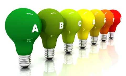 Energy efficiency concept, on white background Ilustración de archivo