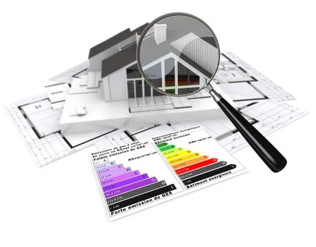 Energy efficiency construction evaluation Stock Illustration