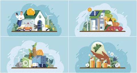 Energy efficiency. Efficient use of energy resources concept icon. Home イラスト素材