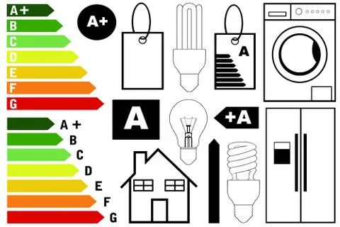 Energy Efficiency Elements Illustrazione stock