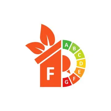 Energy efficiency in flat style. F ecological class vector illustration on is Stock Illustration