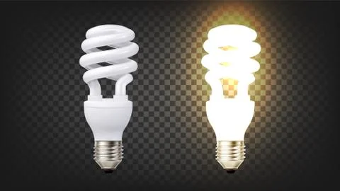 Energy Efficiency Fluorescent Lamp Cfl Vector Stock Illustration