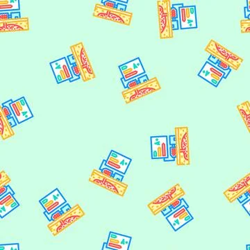 Energy efficiency geothermal vector seamless pattern 스톡 일러스트