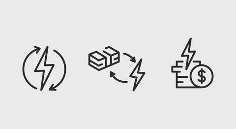 Energy Efficiency Icons Stock Illustration