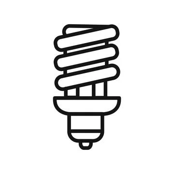 Energy efficiency light bulb icon black and white vector sign Stock Illustration