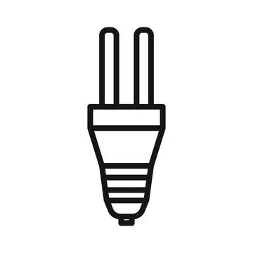 Energy efficiency light bulb icon Black line art vector logo Illustrazione stock
