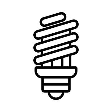Energy efficiency light bulb icon linear logo mark in black and white Illustrazione stock