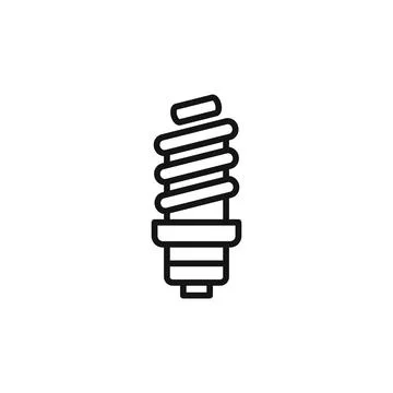 Energy efficiency light bulb logo sign vector outline Illustrazione stock