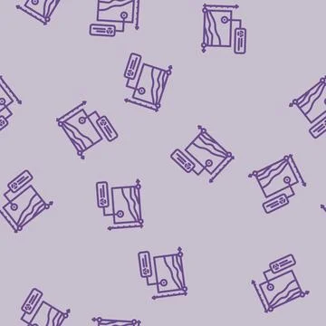 Energy efficiency nuclear line vector seamless pattern Illustrazione stock