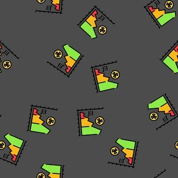 Energy efficiency nuclear vector seamless pattern 스톡 일러스트