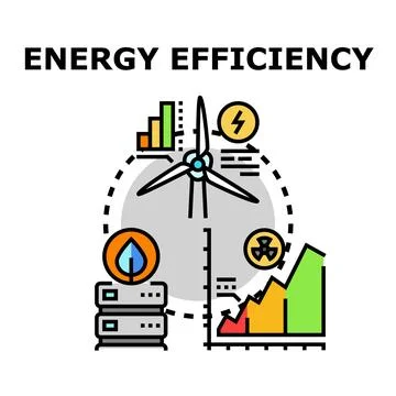 Energy efficiency optimizing renewable power and resource management Stock Illustration