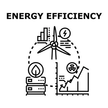 Energy efficiency optimizing renewable power and resource management Stock Illustration