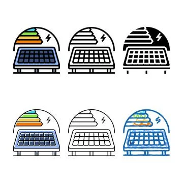 Energy efficiency range solar panel color icon vector Ilustración de archivo