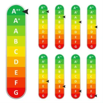 Energy Efficiency rating. Eps10 Vector. Illustrazione stock