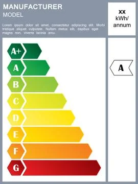 Energy efficiency rating label Stock Illustration