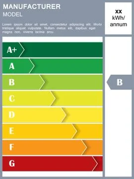 Energy efficiency rating table Stock Illustration