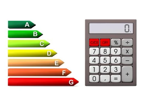 Energy efficiency scale calculator Stock Illustration
