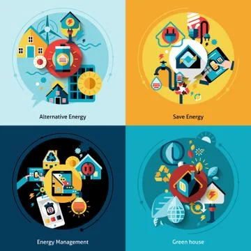 Energy Efficiency Set Stock-Illustration