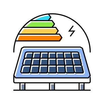 Energy efficiency solar panel color icon vector illustration Stockillustratie