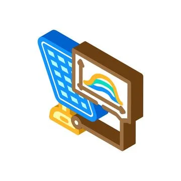 Energy efficiency solar panel isometric icon vector illustration Stock Illustration