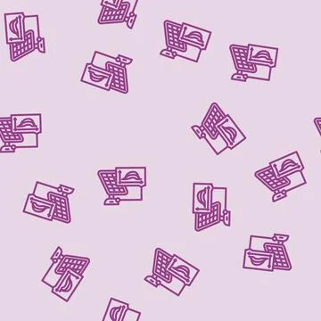 Energy efficiency solar panel line vector seamless pattern 스톡 일러스트