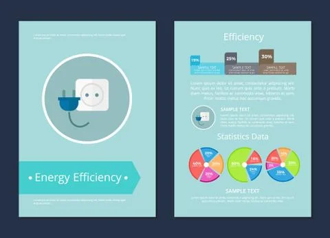 Energy Efficiency Statistics Data Text Sample Card Stock Illustration