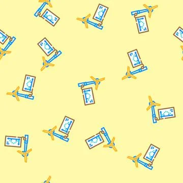 Energy efficiency wind turbine vector seamless pattern Stock Illustration
