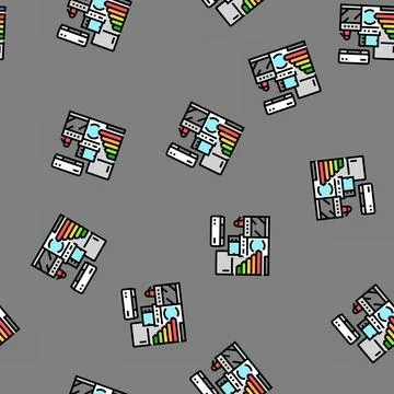 Energy efficient appliances green vector seamless pattern Stock Illustration