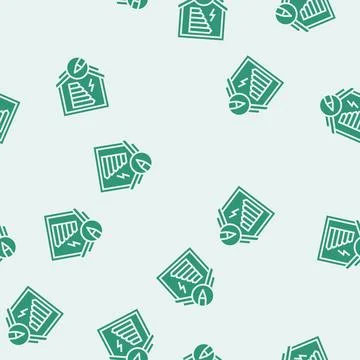 Energy efficient building design glyph seamless pattern Ilustración de archivo