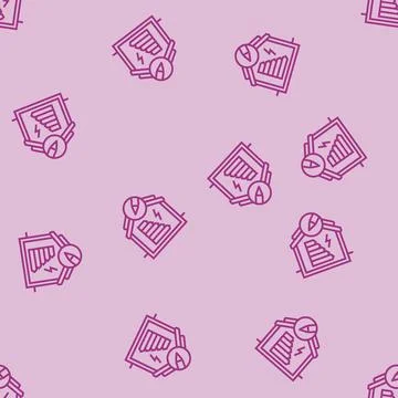 Energy efficient building design line seamless pattern Stock Illustration