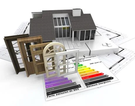 Energy efficient construction Иллюстрация